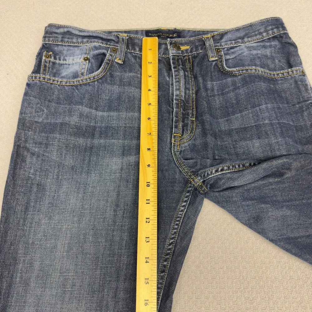 Banana Republic Jeans Mens 34x30 Blue Denim Straight Fit Faded Y2k Casual